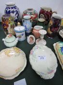 Qty of various vases, plates, jugs etc including Grimwade, Carltonware etc. Estimate £80-100.