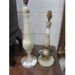 2 onyx lamp bases. Estimate £20-30.