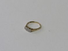 18ct gold & platinum diamond ring, size N, weight 3.2gms. Estimate £60-80.