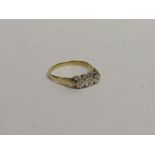 18ct gold & platinum diamond ring, size O 1/2, weight 3.1gms. Estimate