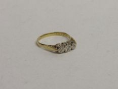 18ct gold & platinum diamond ring, size O 1/2, weight 3.1gms. Estimate