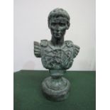 A miniature bronze bust & torso of Augustus. Estimate £20-40.