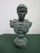 A miniature bronze bust & torso of Augustus. Estimate £20-40.