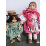 Steiff 'Rose Red' doll & a S.D. doll, both on small chairs. Estimate £50-70.