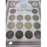 25 assorted coins/sets & medals including 3 framed presentations. Estimate £170-200.