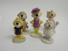 Beswick Top Cat figurines: Spook, Benny, Top Cat, Brain & Fancy Fancy, all boxed. Estimate £40-60.