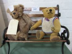 'Shandy' No. 1 of limited edition by P Hillier-Brook & a Naomi Laight Collector's bear, both sitting