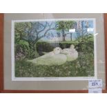 Limited edition print of Muscovy Ducks by Sheila Horton, 3 framed & glazed prints of views of Oxford