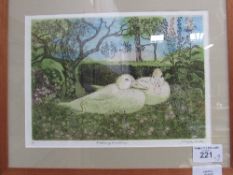 Limited edition print of Muscovy Ducks by Sheila Horton, 3 framed & glazed prints of views of Oxford