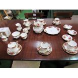 Approx 32 pieces of Royal Albert 'Old Country Roses' complete tea set & others. Estimate £100-120.