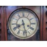 Mahogany case Vienna regulator wall clock, height 104cms. Estimate £20-40.