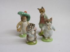 Royal Doulton John Beswick Studio figurines: Benjamin Bunny; Tom Kitten; Miss Moppett & Foxy