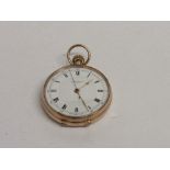 9ct gold, hallmarked, pocket watch with stopwatch button by John Russell of London, no. 55893, going
