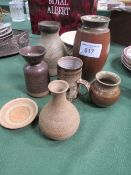8 items of Studio Pottery. Estimate £20-30.
