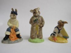 Royal Doulton figurines: Fisherman Bunnykins; Sailor Bunnykins & Friar Tuck Bunnykins. Estimate £