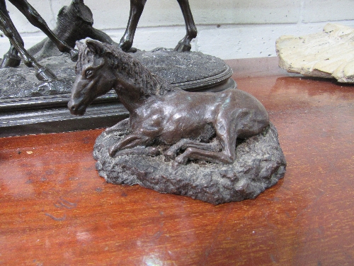 Metal figure of mare & foal together with a foal figurine, signed R Sefton. Estimate £50-80. - Image 3 of 6