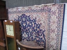 Blue ground Keshan carpet, 3.0 x 2.0. Estimate £100-120.