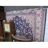 Blue ground Keshan carpet, 3.0 x 2.0. Estimate £100-120.