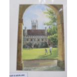 6 unframed prints, Oxford related, by Valerie Petts. Estimate £20-30.