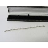 18ct white gold tennis bracelet with 59 diamonds, approx. 2ct. Estimate £750-800.