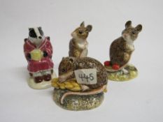 Collection of Beswick style - 3 mice & 1 badger (2 photo samples & 2 originals). Estimate £40-60.