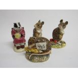 Collection of Beswick style - 3 mice & 1 badger (2 photo samples & 2 originals). Estimate £40-60.