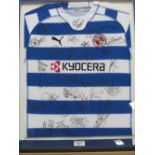 Framed & glazed Reading Football Club shirt signed by players & manager, 2006/7, their first