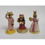 Royal Doulton figurines: Cinderella Bunnykins; Fortune Teller Bunnykins & Sightseer Bunnykins, all