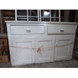 Painted pine kitchen unit and two glazed doors