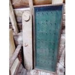 Wall mounted glazed bit cabinet and a whip board