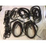 Set of black patent leather/brass PAIR harness to fit 15 hh plus, with 21ins collars, full