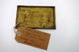 Pair of brass Waybill slides taken from the 'Old Times' Coach and purchased from Bertram Mills,