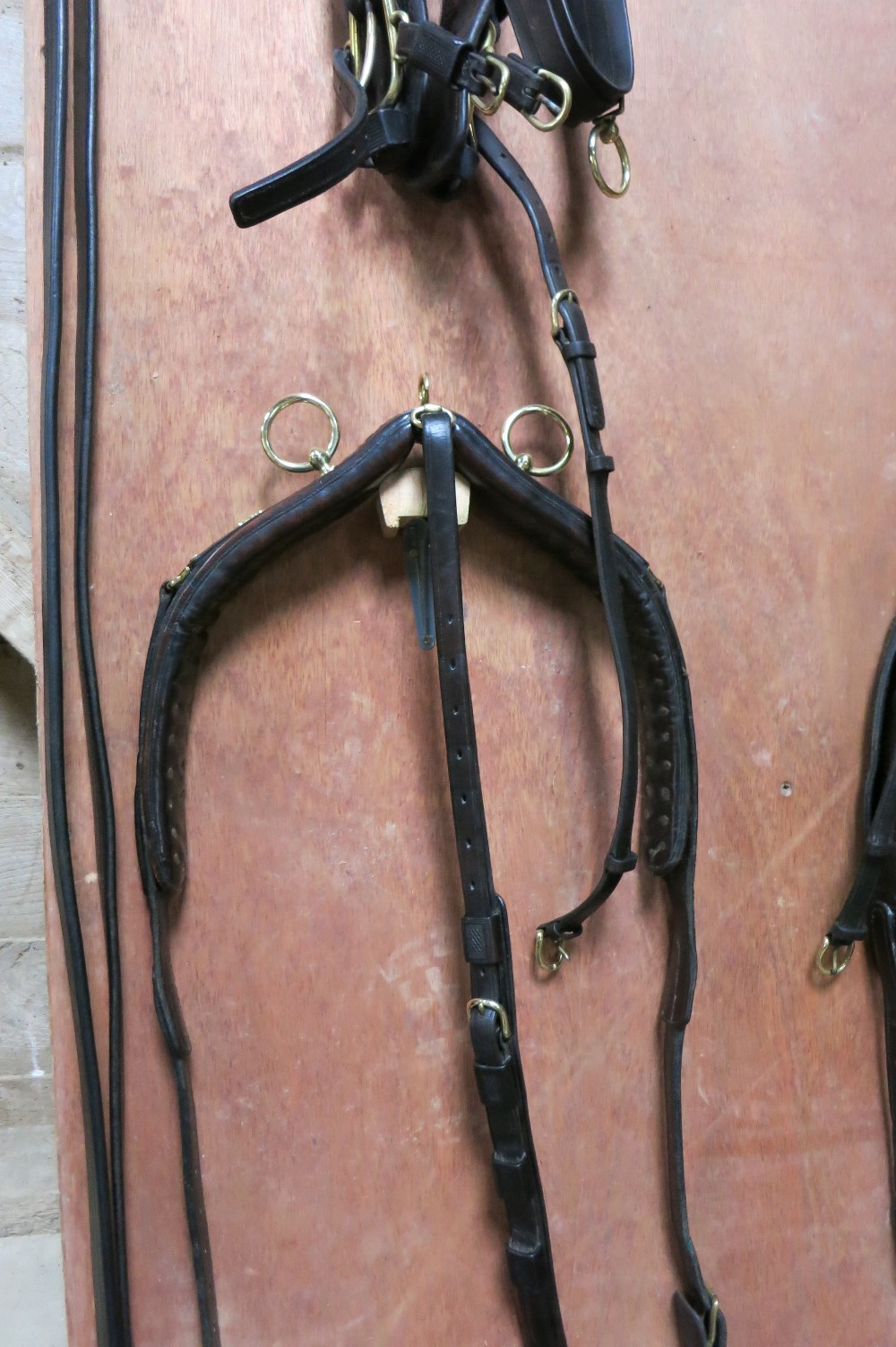 PAIR set of breastcollar harness possibly German, with crests on the bridles - Image 2 of 3