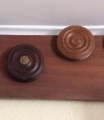 Two mahogany whip reels