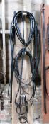 Set of black/brass lead TANDEM harness with 21½ins patent collars by Turner Bridgar. Complete with