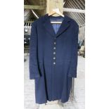Three dark blue grooms' livery coats in Worsted fabric with crested buttons. Two made by Child &