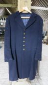 Three dark blue grooms' livery coats in Worsted fabric with crested buttons. Two made by Child &