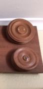 Two mahogany whip reels