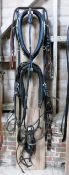 A single set of black/brass harness by Turner Bridgar, with 21½ins patent collar, full breeching and