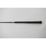 Black jointed fibreglass exercise whip. Approx. length 78ins, plus thong