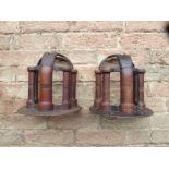 Two mahogany and metal bridle racks by Musgrave, Belfast