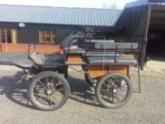EXERCISE VEHICLE/WAGONETTE to suit 14 to 17 hh single or pair; finished in varnished wood/maroon