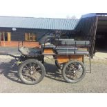 EXERCISE VEHICLE/WAGONETTE to suit 14 to 17 hh single or pair; finished in varnished wood/maroon