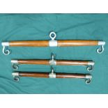 Spare set of team bars in varnished wood