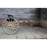 SPINDLE BACK GIG by Allan P. Blue of Glasgow to suit 15 to 16 hh; painted black and cream yellow,