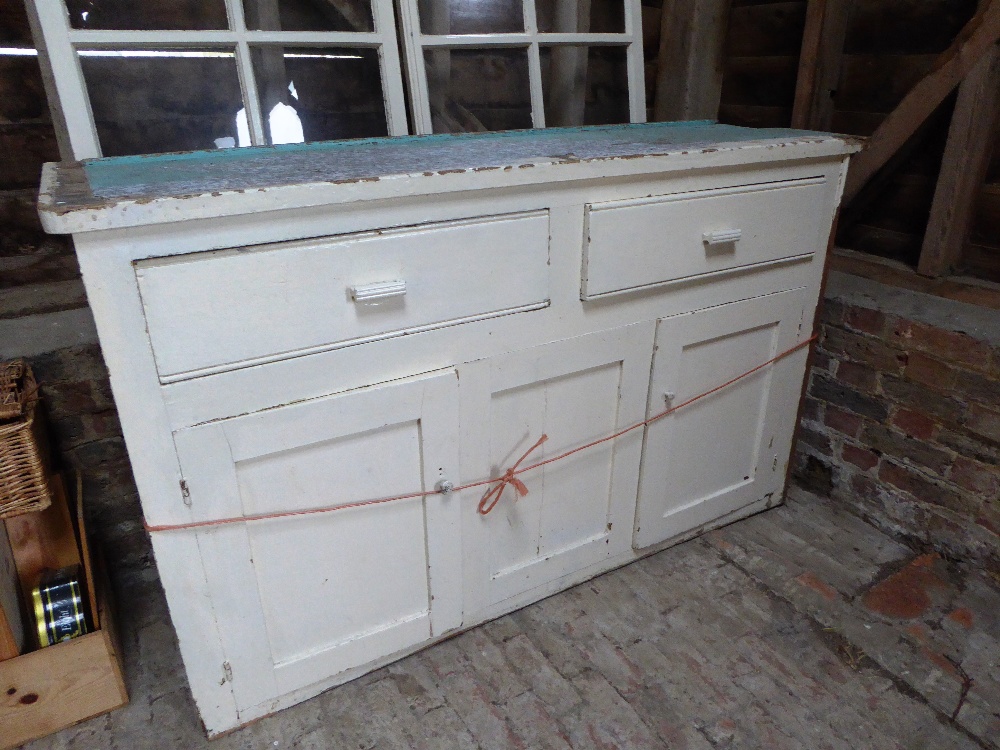 Painted pine kitchen unit and two glazed doors - Image 2 of 2