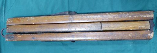 An original folding ladder in varnished wood and metal, probably from a Char-a-Banc. Approx. 92ins