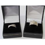 2 sterling silver lady's rings, sizes O & P 1/2. Estimate £18-25