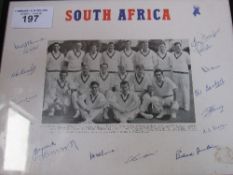 2 framed & glazed photographs of England & South Africa cricket teams (South Africa on tour to