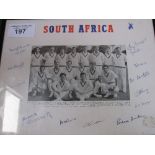 2 framed & glazed photographs of England & South Africa cricket teams (South Africa on tour to